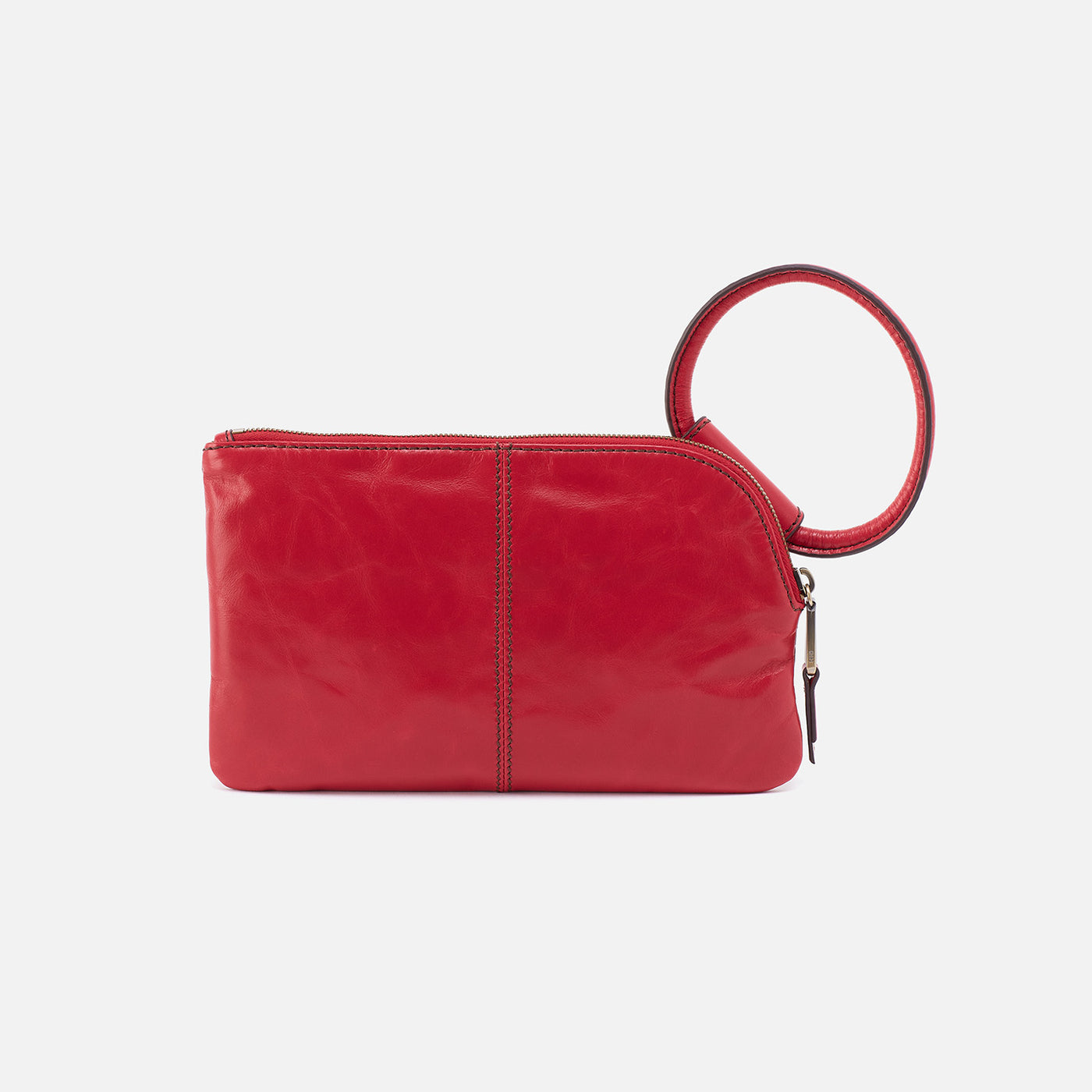 Sable Clutch In Polished Leather - Hibiscus