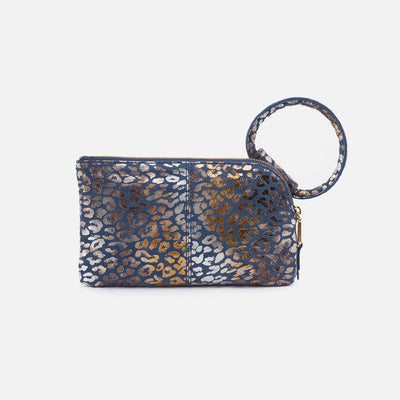 Sable Wristlet in Printed Leather - Mirror Cheetah