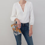 Sable Wristlet in Printed Leather - Orange Blossom