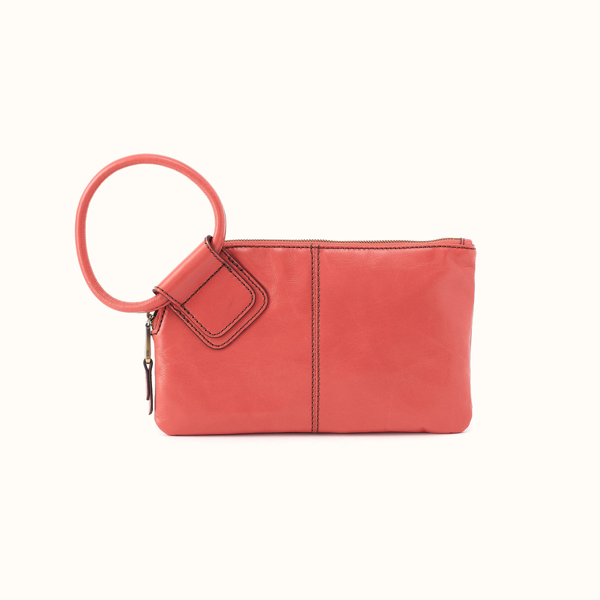 Sable Wristlet In Polished Leather - Pink Mirage