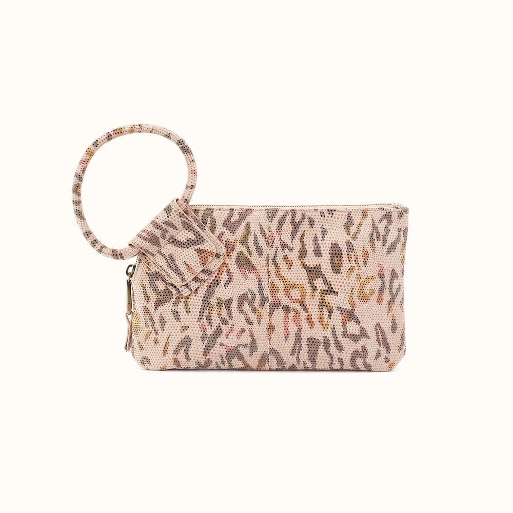 Sable Wristlet In Printed Leather - Summer Safari- FOL