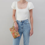 Sable Wristlet in Printed Leather - Tropic Print