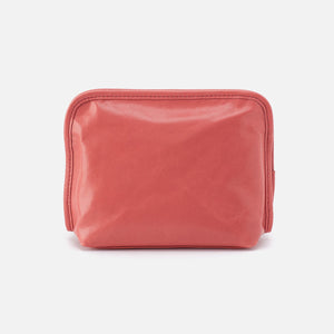 Beauty Cosmetic Pouch in Polished Leather - Cherry Blossom