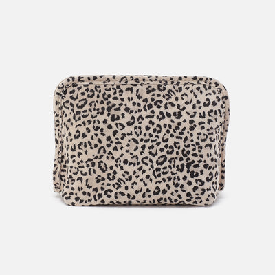Beauty Cosmetic Pouch In Printed Leather - Mini Leopard