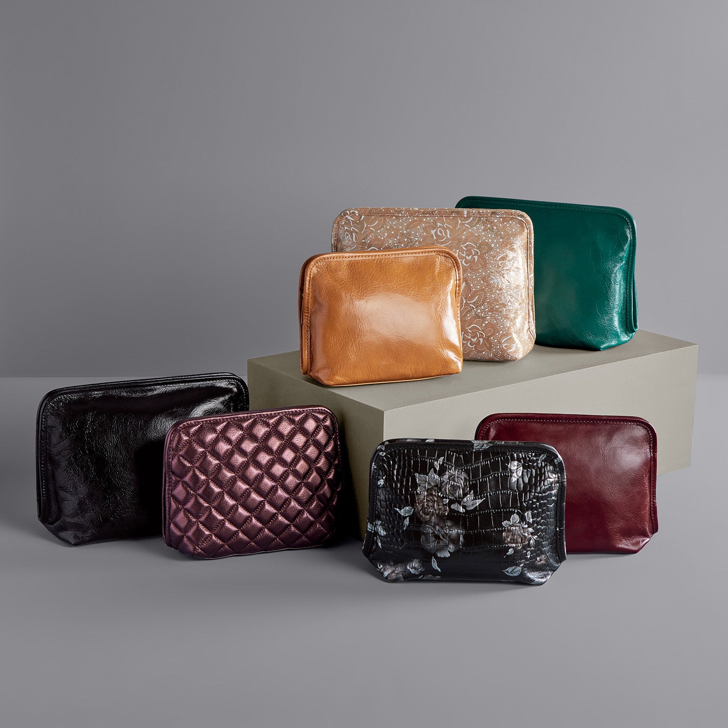 Beauty Cosmetic Pouch In Polished Leather Natural HOBO