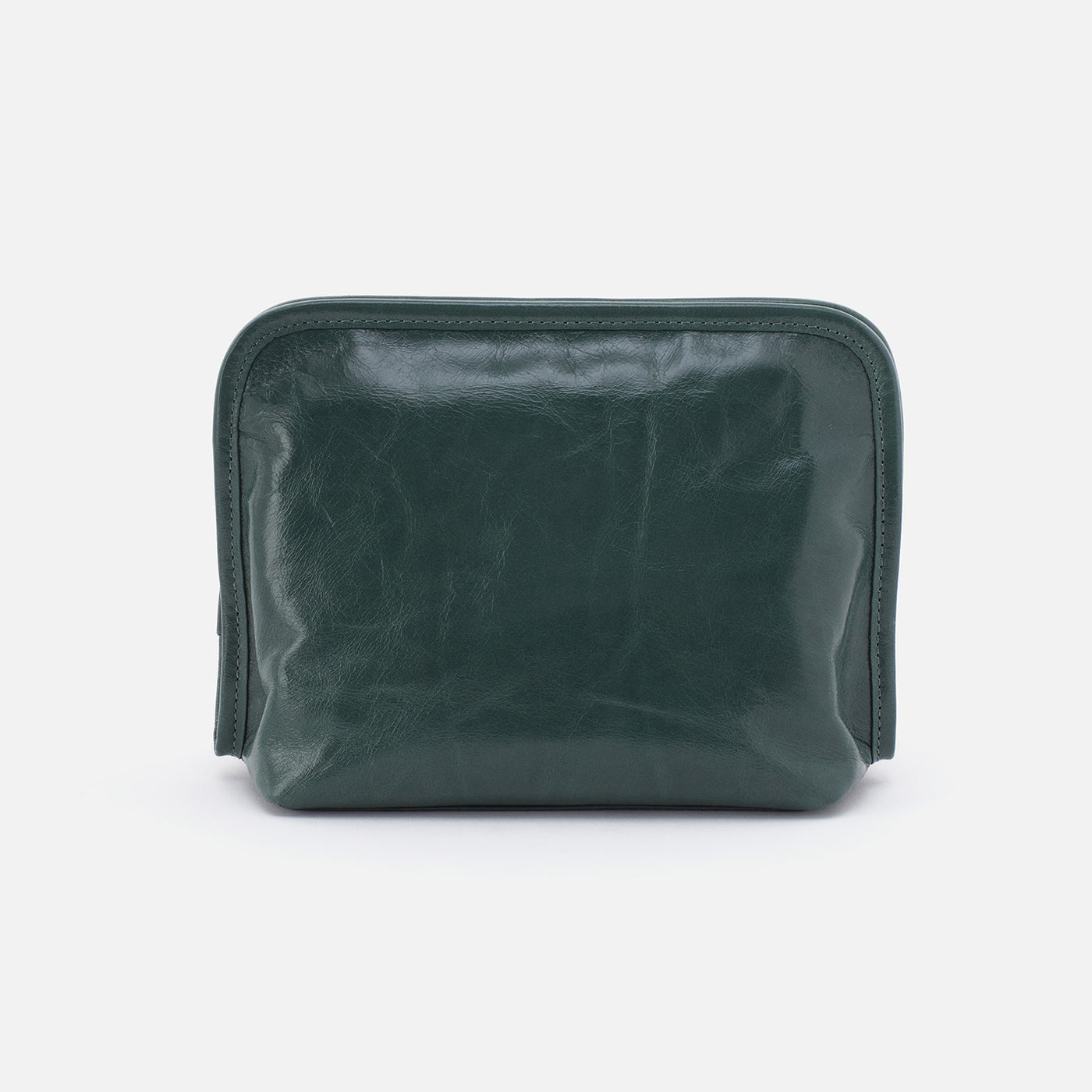 Beauty Cosmetic Pouch in Polished Leather - Sage Leaf