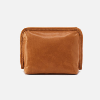 Beauty Cosmetic Pouch in Polished Leather - Truffle