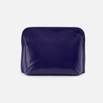 Beauty Cosmetic Pouch in Polished Leather - Winter Violet
