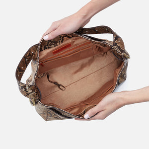 Render Shoulder Bag in Printed Leather - Golden Snake
