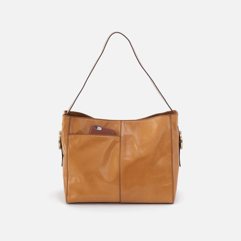 Render Shoulder Bag in Polished Leather - Natural