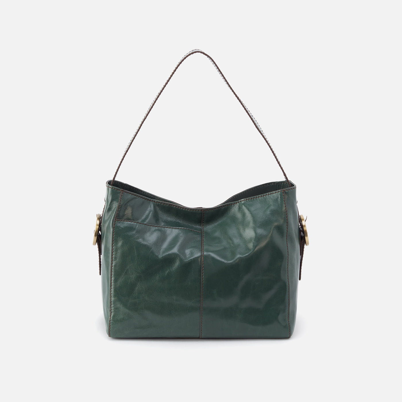 Render Shoulder Bag in Polished Leather - Sage Leaf