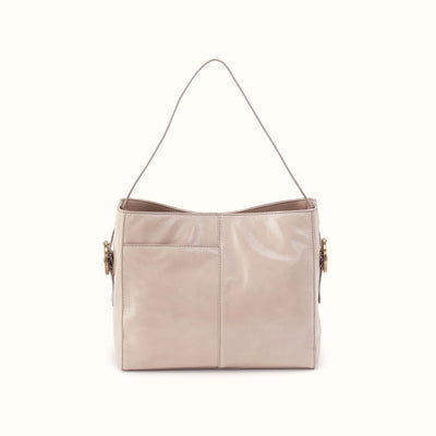 Render Shoulder Bag In Gloss Leather - Stone Gloss