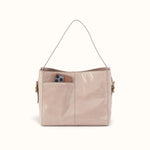 Render Shoulder Bag In Gloss Leather - Stone Gloss