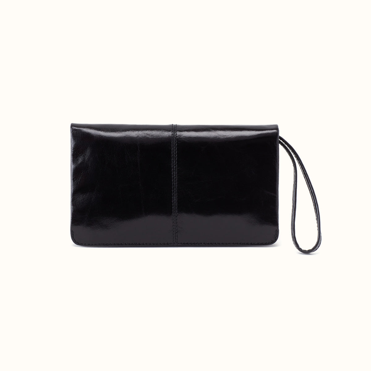 Evolve Wristlet In Polished Leather - Black