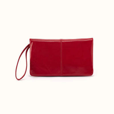 Evolve Wristlet In Polished Leather - True Red
