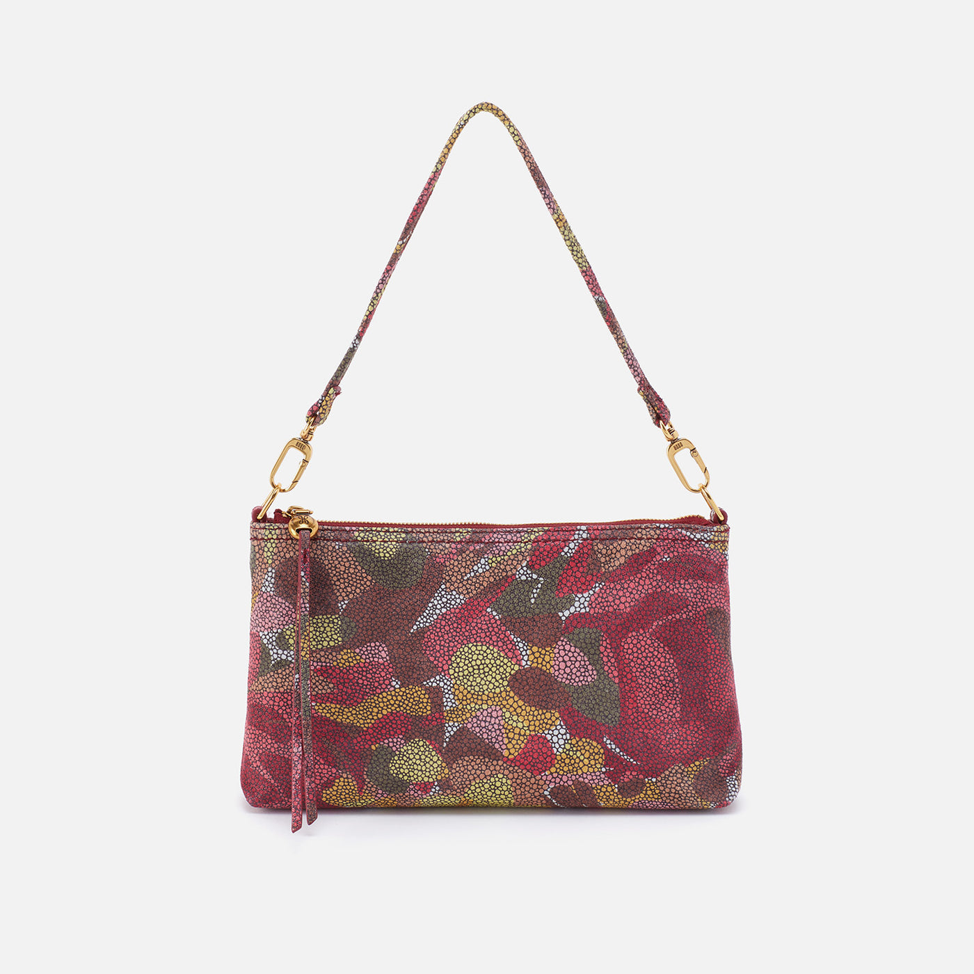 Darcy Crossbody in Printed Leather - Abstract Foliage