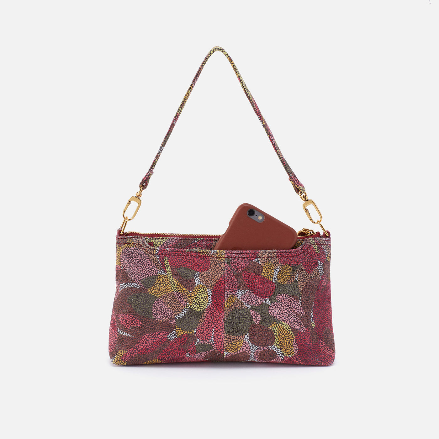Darcy Crossbody in Printed Leather - Abstract Foliage