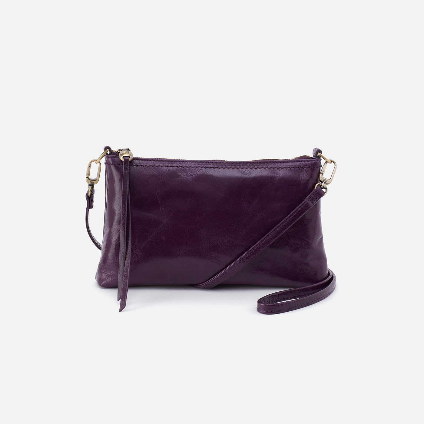 Darcy Crossbody in Polished Leather - Deep Purple