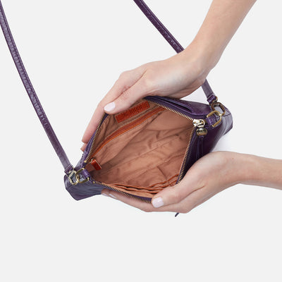 Darcy Crossbody in Polished Leather - Deep Purple