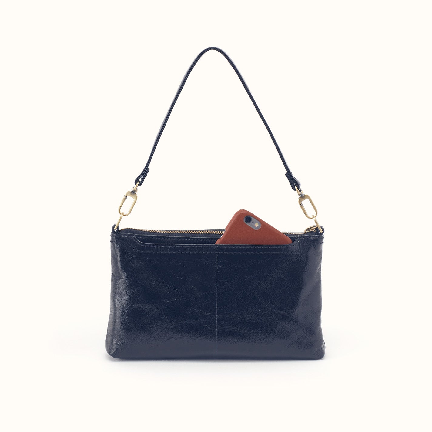 Darcy Crossbody In Polished Leather - Ink Navy – HOBO