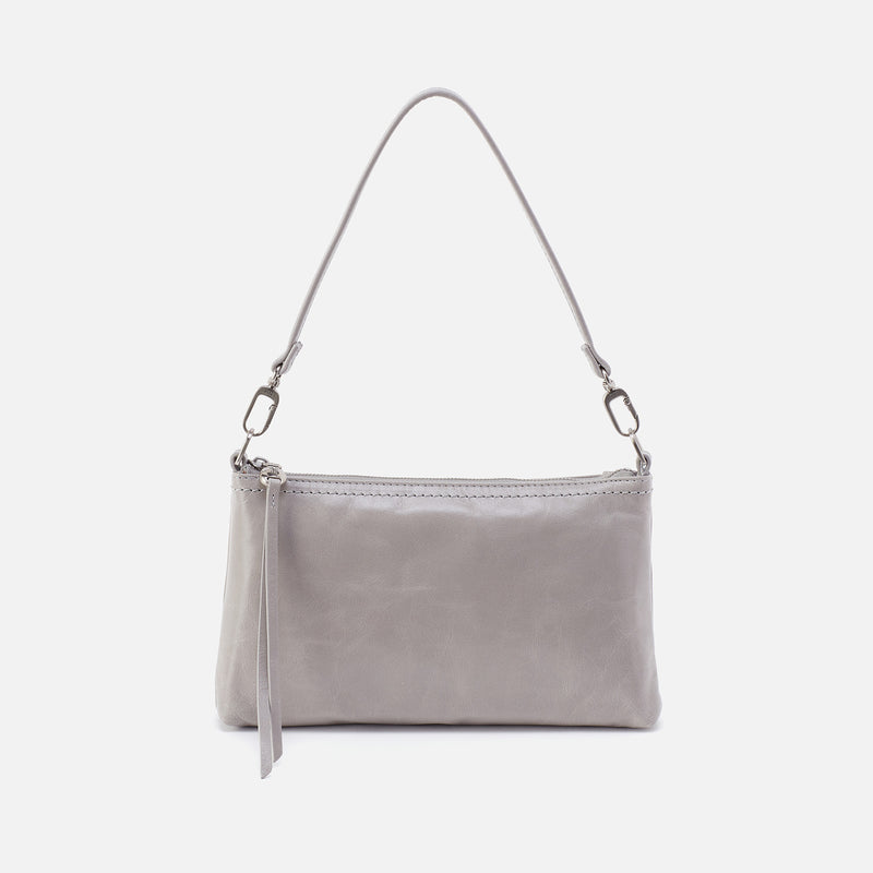 Darcy Crossbody in Polished Leather - Light Grey