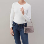 Darcy Crossbody in Metallic Leather - Pewter Spur