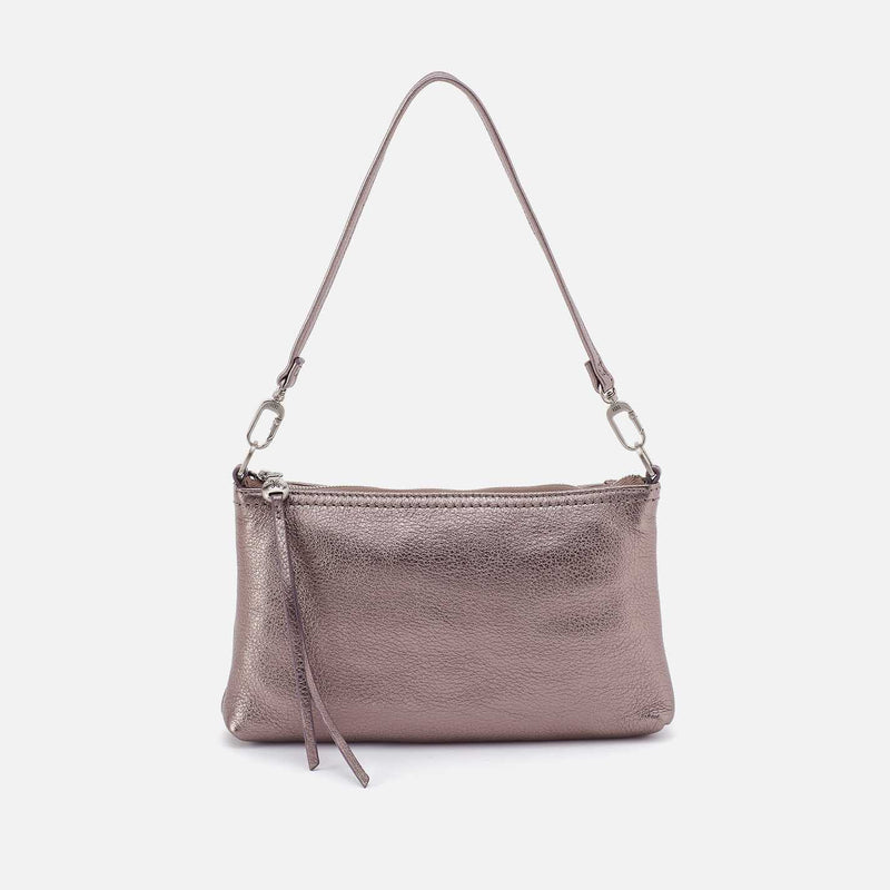 Darcy Crossbody in Metallic Leather - Pewter Spur