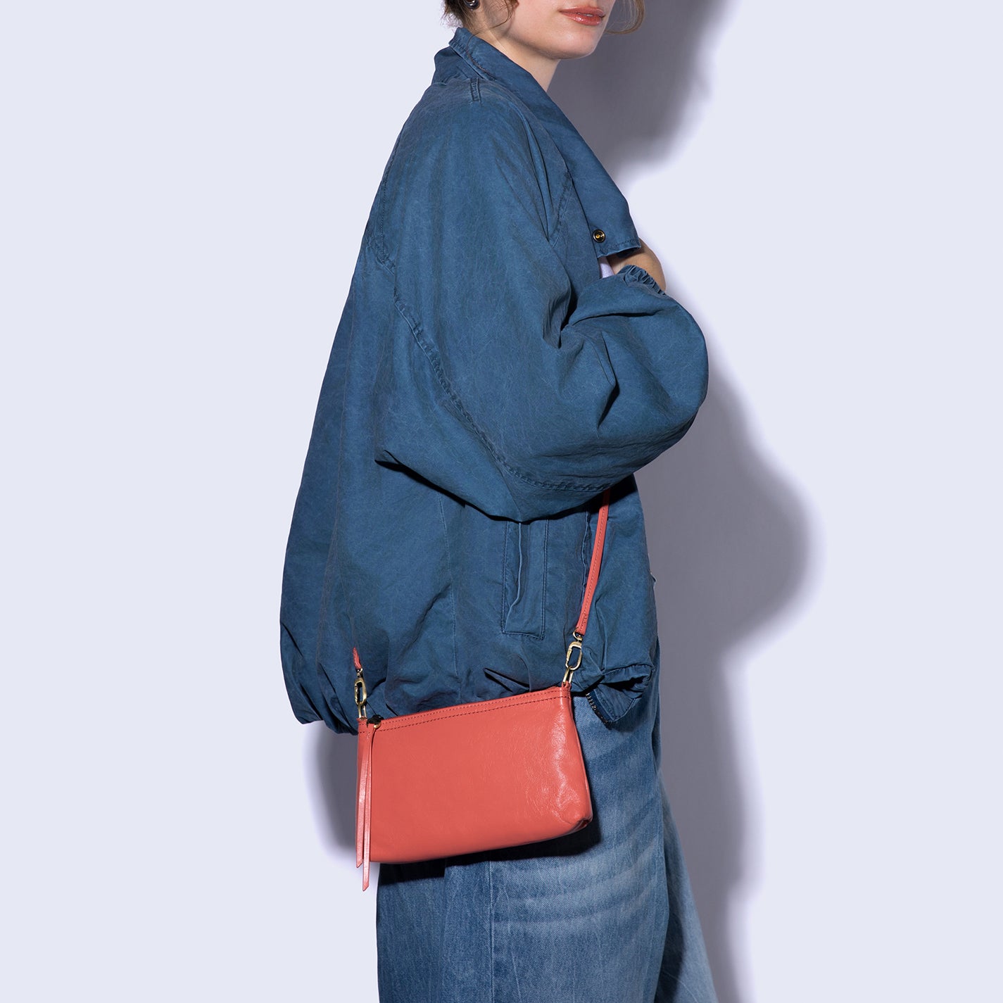 Darcy Crossbody In Polished Leather - Pink Mirage – HOBO