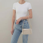 Darcy Crossbody In Metallic Leather - Sand Shimmer