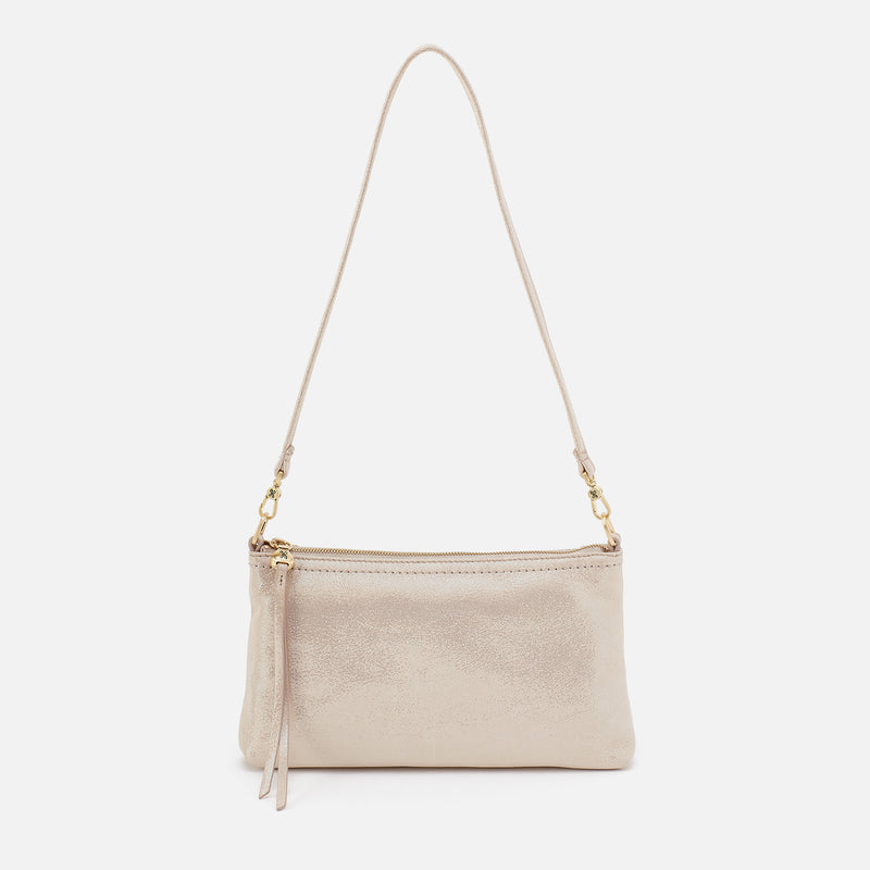 Darcy Crossbody in Metallic Leather - Sand Shimmer