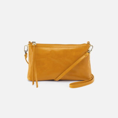 Darcy Crossbody in Polished Leather - Warm Amber