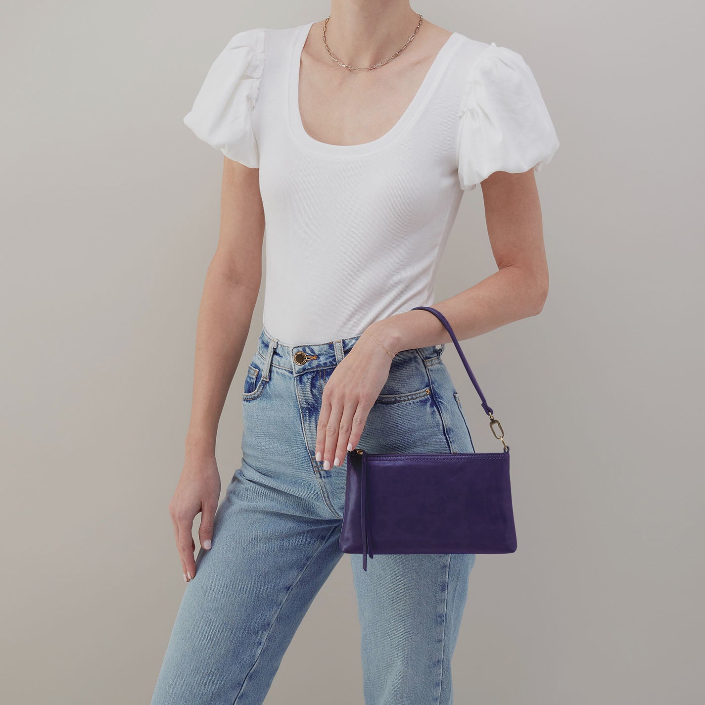 Darcy Crossbody in Polished Leather - Winter Violet – HOBO
