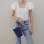 Darcy Crossbody in Polished Leather - Winter Violet