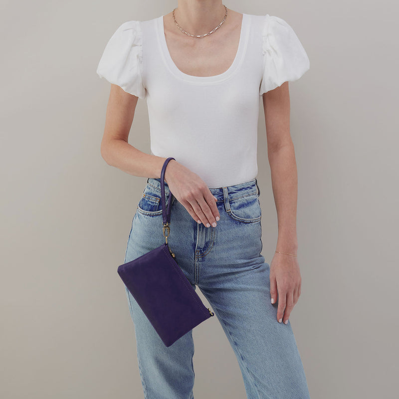 Darcy Crossbody in Polished Leather - Winter Violet