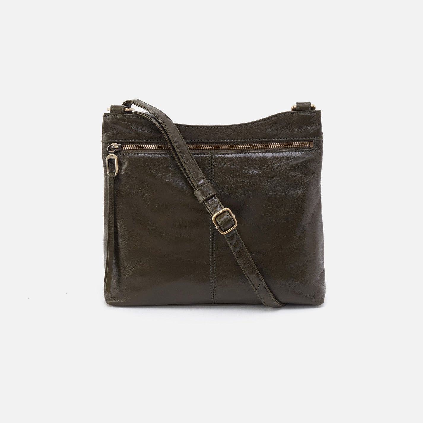 Cambel Crossbody In Polished Leather Deep Moss HOBO