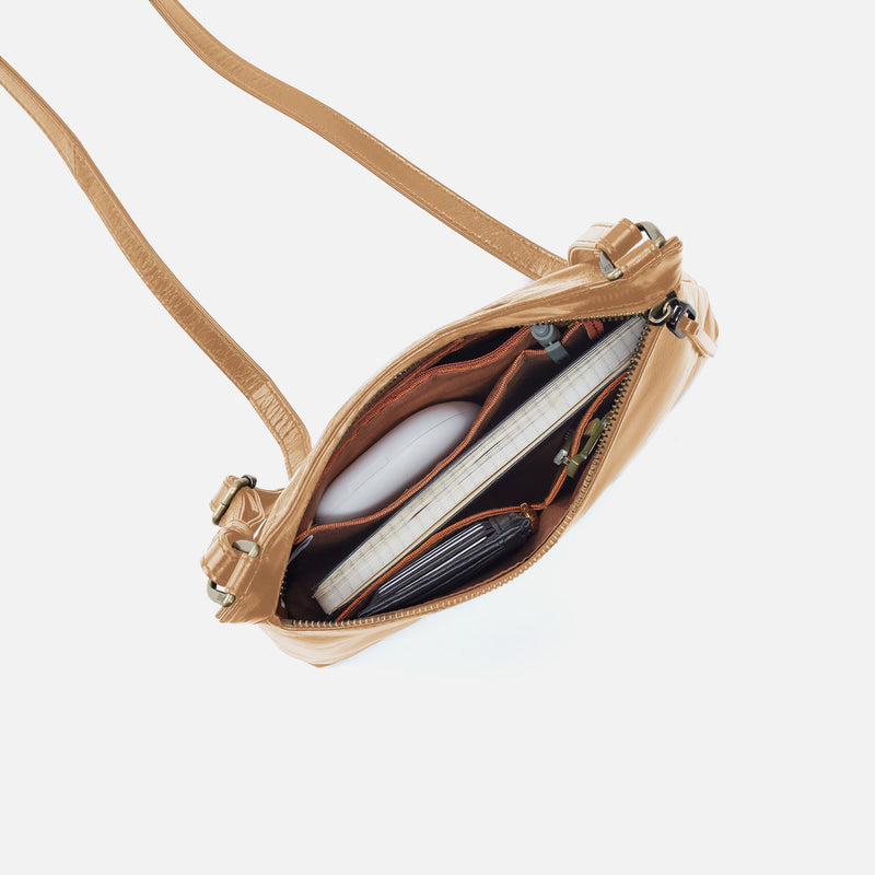 Cambel Crossbody in Polished Leather - Desert Sand