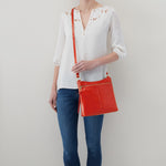 Cambel Crossbody In Polished Leather - Grenadine