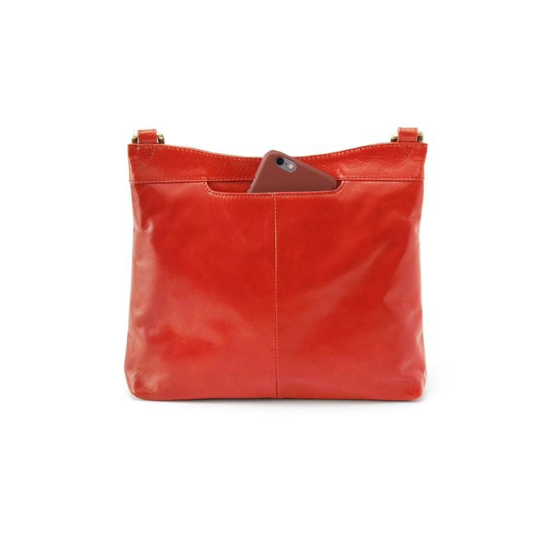 Cambel Crossbody In Polished Leather - Grenadine