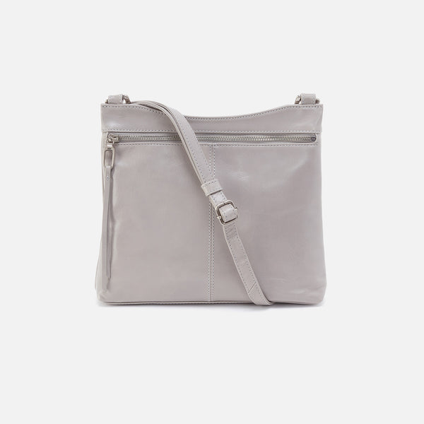 Cambel Crossbody In Polished Leather Light Grey HOBO