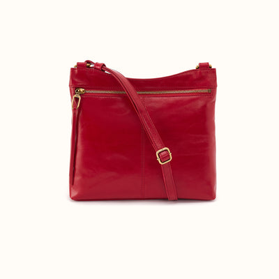 Cambel Crossbody In Polished Leather - True Red