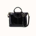 Sheila Medium Satchel In Polished Leather - Black