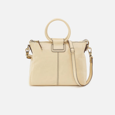 Sheila Medium Satchel in Polished Leather - Butter Yellow