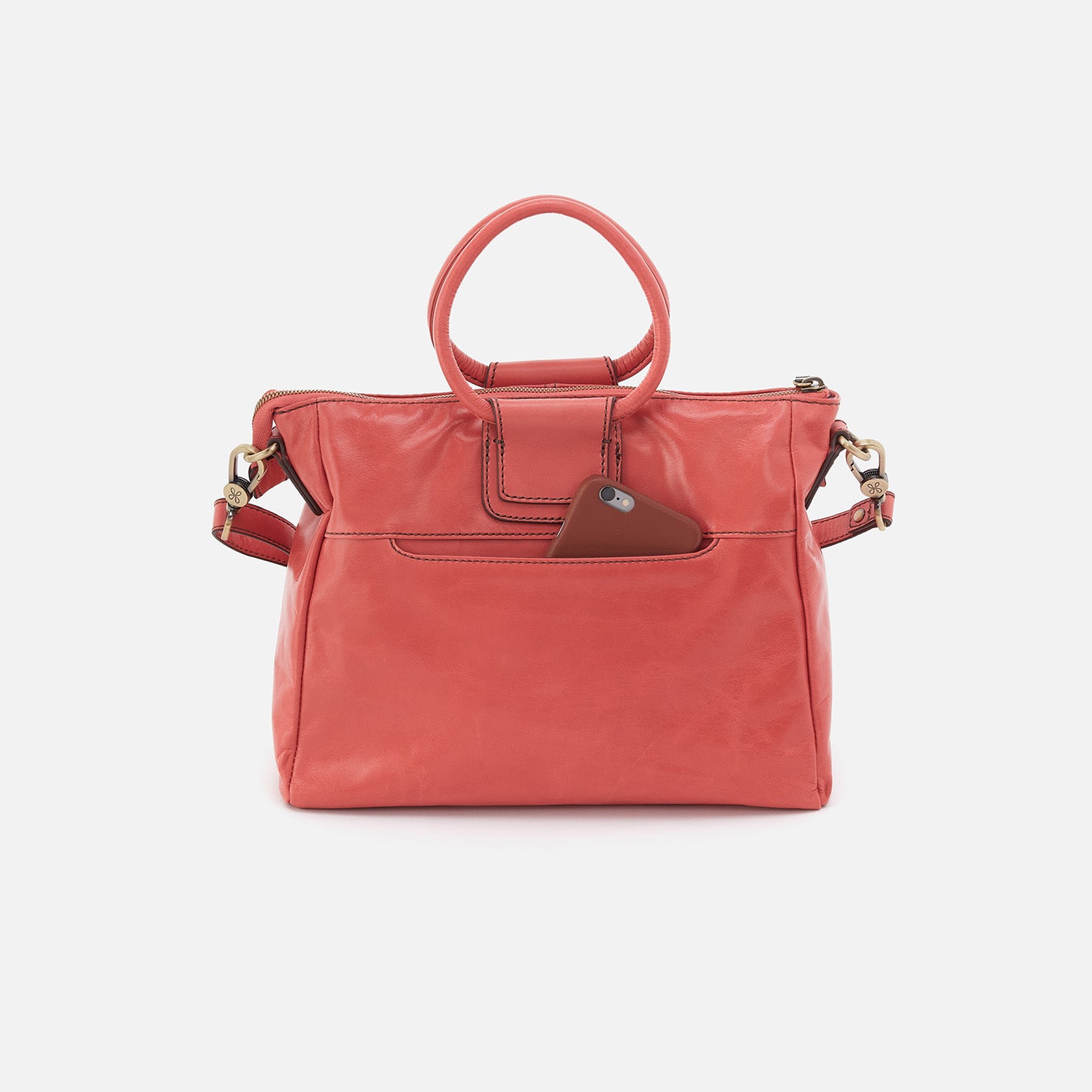 Sheila Medium Satchel in Polished Leather Cherry Blossom HOBO
