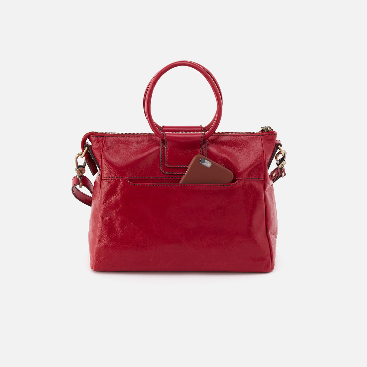 Sheila Medium Satchel in Polished Leather - Claret