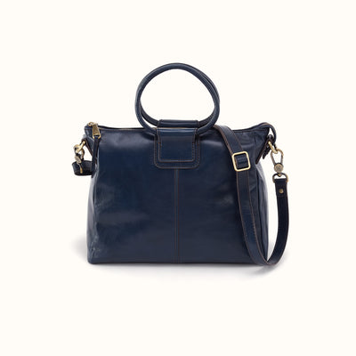 Sheila Medium Satchel In Polished Leather - Ink Navy
