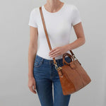 Sheila Medium Satchel In Polished Leather - Truffle