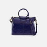 Sheila Medium Satchel in Polished Leather - Winter Violet