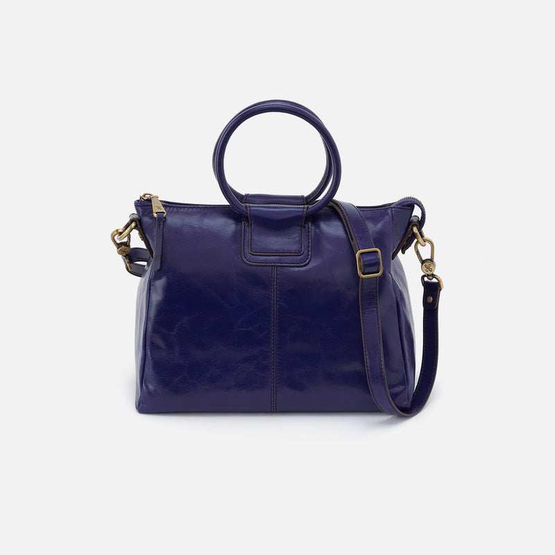 Sheila Medium Satchel in Polished Leather - Winter Violet