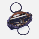 Sheila Medium Satchel in Polished Leather - Winter Violet