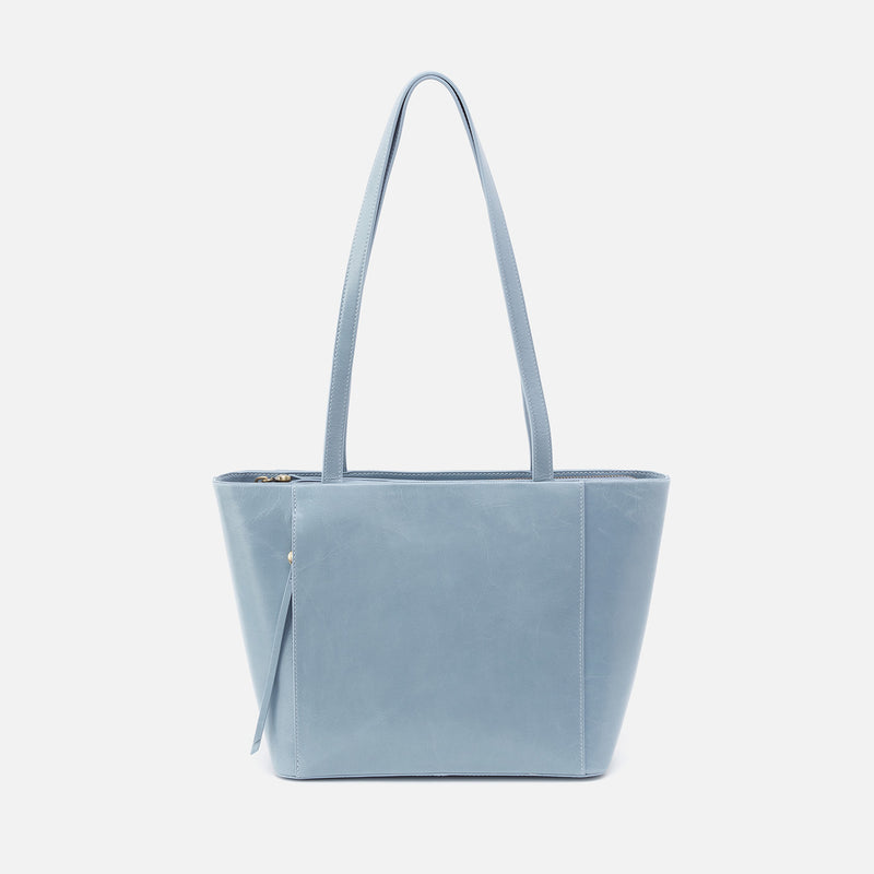 Haven Tote in Polished Leather - Cornflower